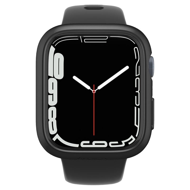 Husa Spigen Thin Fit compatibila cu Apple Watch 7/8 41mm Black (Ingredi, ACS04184) by www.silkase.ro